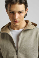 Felpa zip con cappuccio|Colore:Cammello