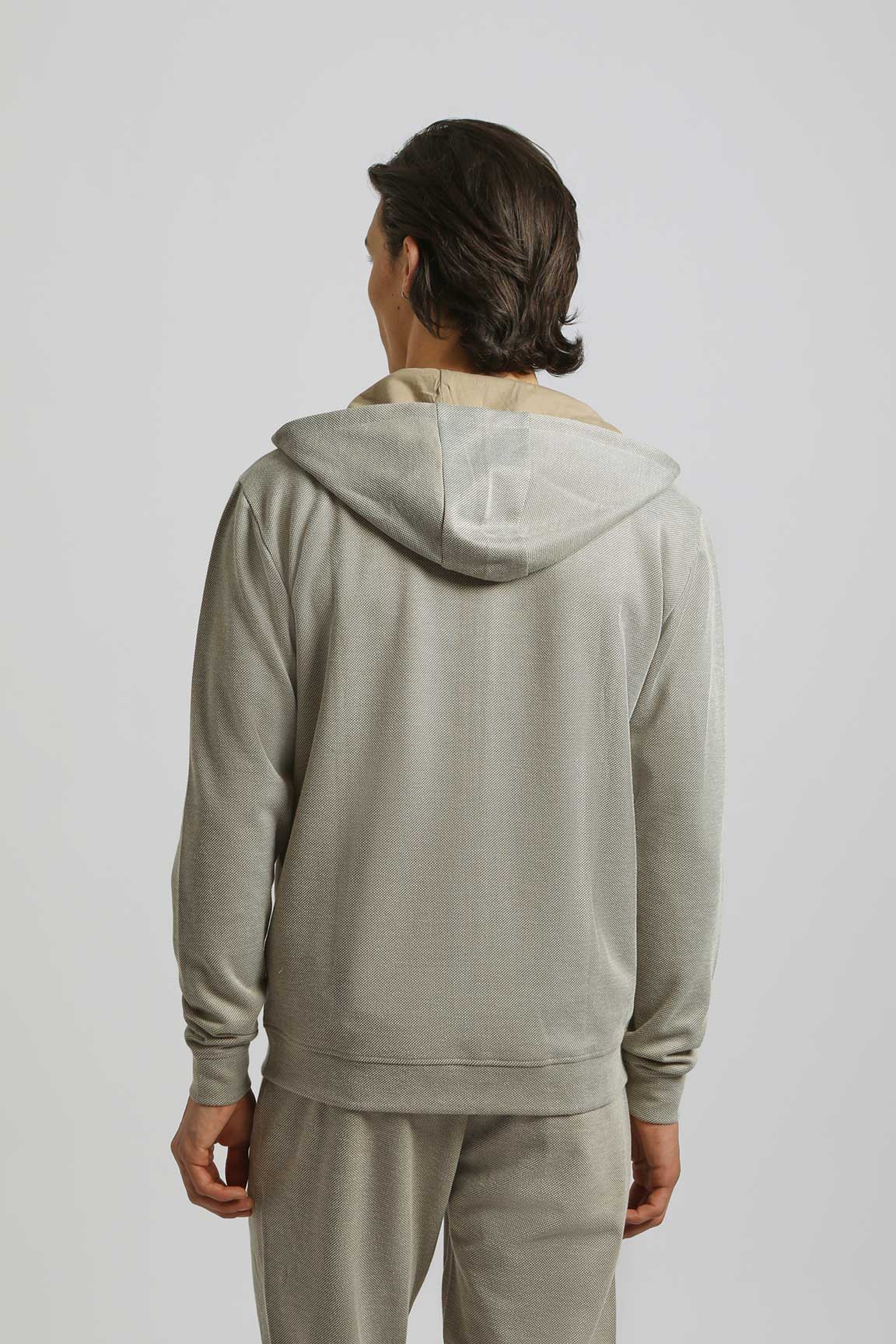 Felpa zip con cappuccio|Colore:Cammello