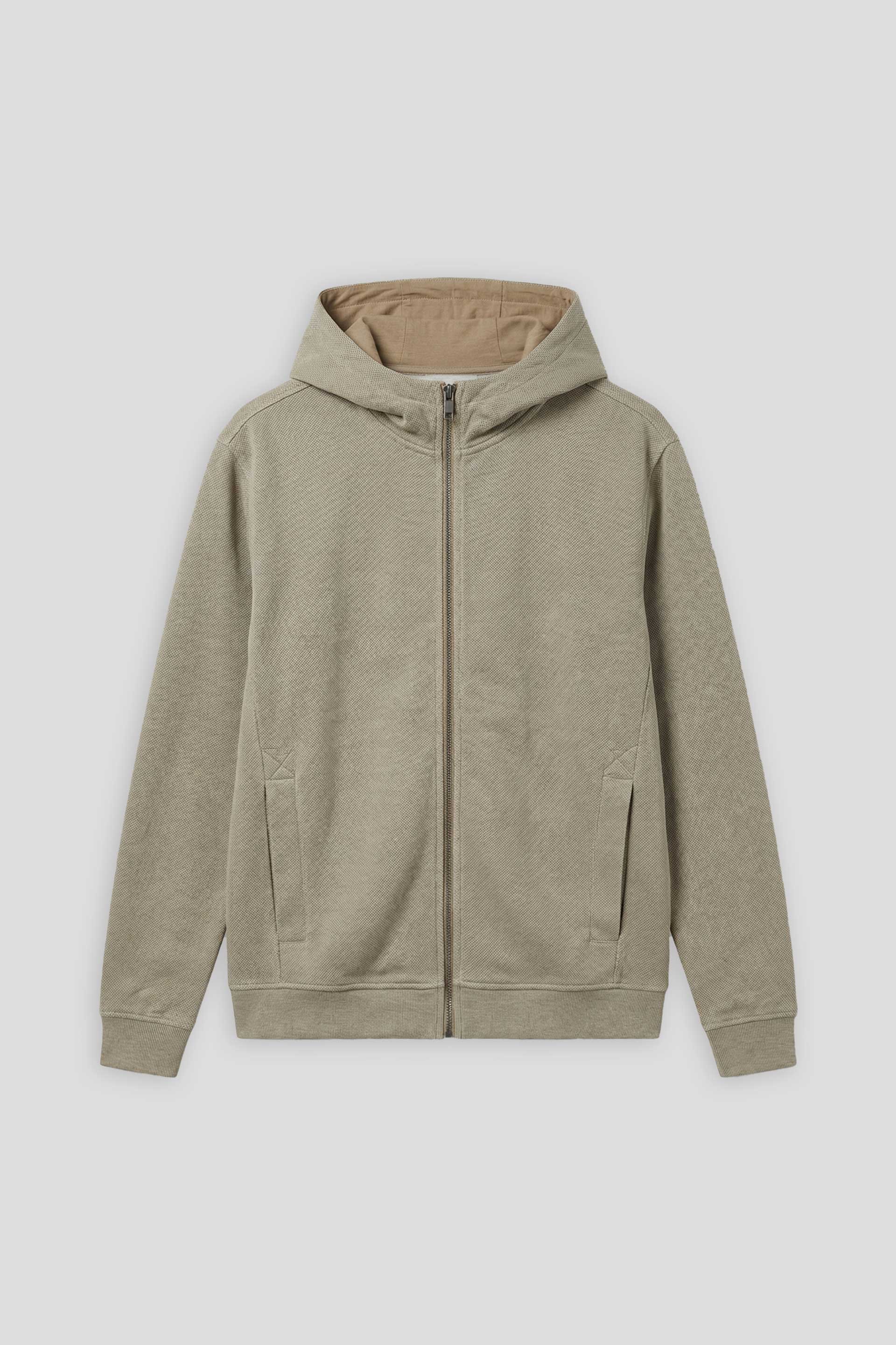 Felpa zip con cappuccio|Colore:Cammello