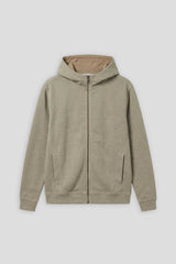 Felpa zip con cappuccio|Colore:Cammello