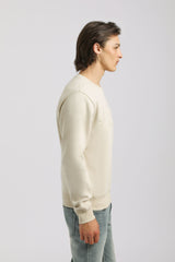 Felpa girocollo con stampa|Colore:Beige chiaro