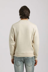 Felpa girocollo con stampa|Colore:Beige chiaro