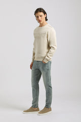 Felpa girocollo con stampa|Colore:Beige chiaro