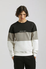 Felpa girocollo colorblock|Colore:Cammello