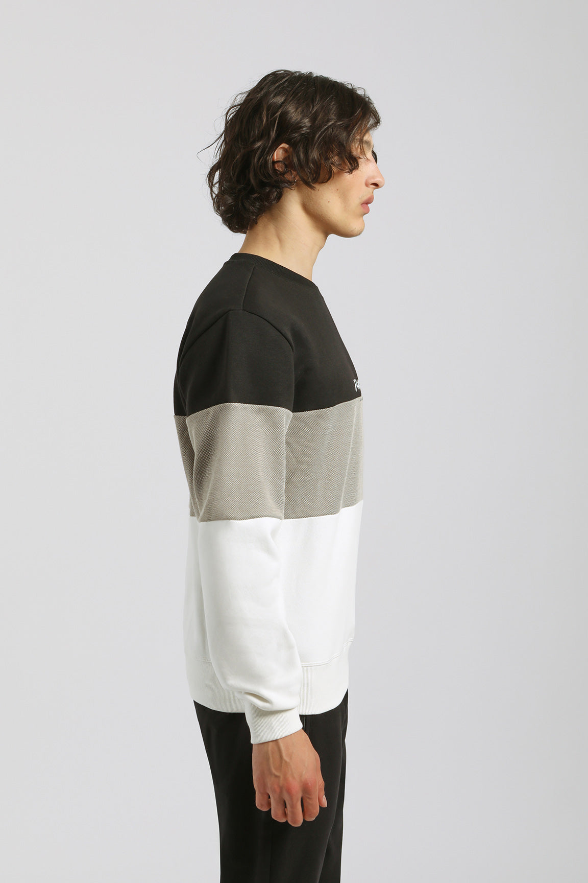 Felpa girocollo colorblock|Colore:Cammello