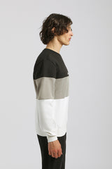 Felpa girocollo colorblock|Colore:Cammello
