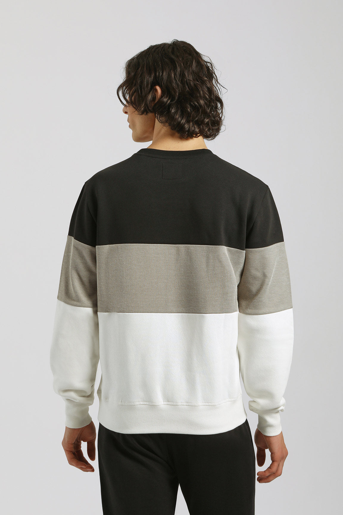 Felpa girocollo colorblock|Colore:Cammello