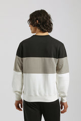 Felpa girocollo colorblock|Colore:Cammello