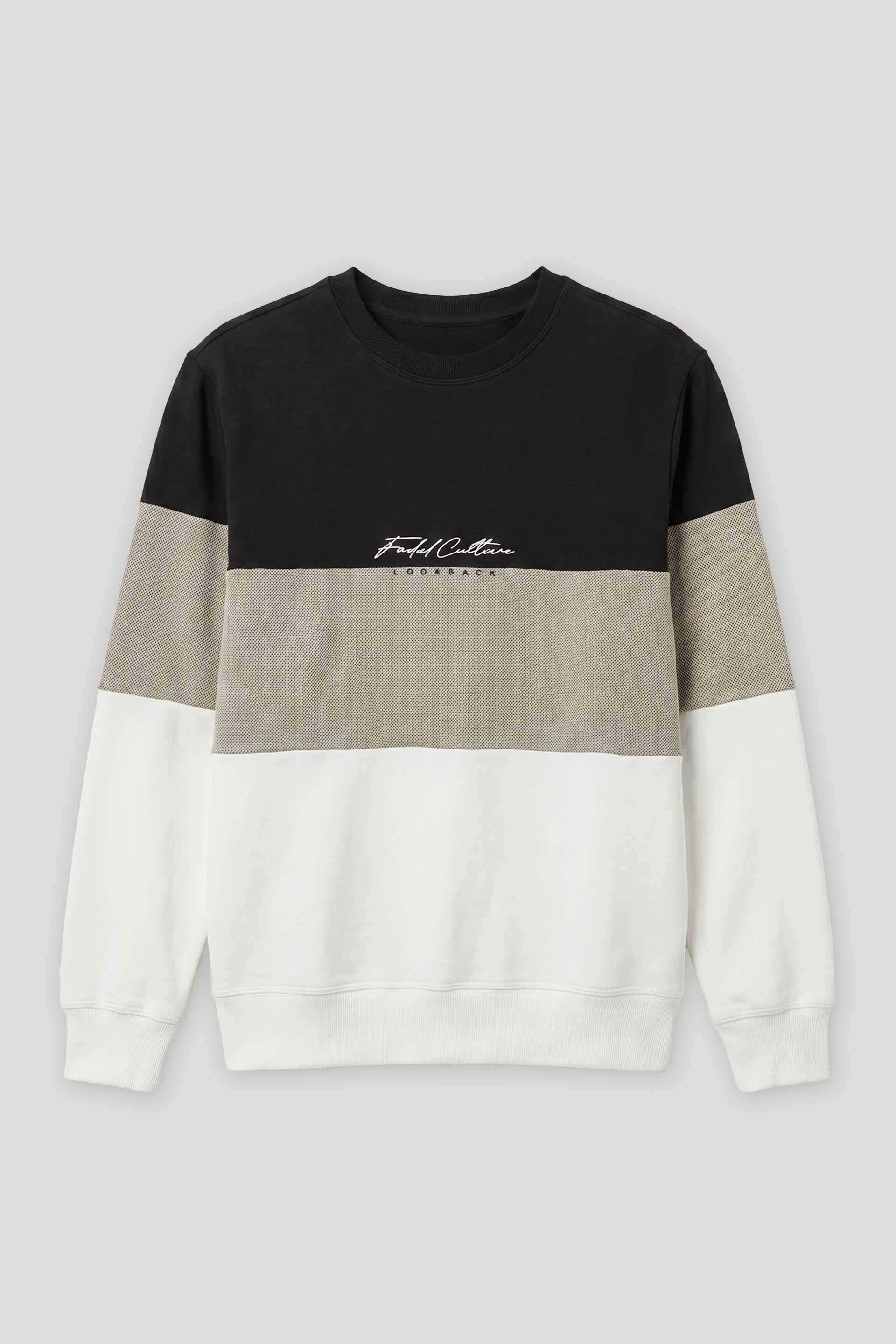 Felpa girocollo colorblock|Colore:Cammello