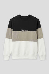 Felpa girocollo colorblock|Colore:Cammello