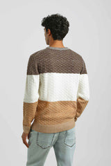 Maglia girocollo colorblock|Colore:Moro
