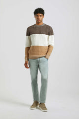 Maglia girocollo colorblock|Colore:Moro