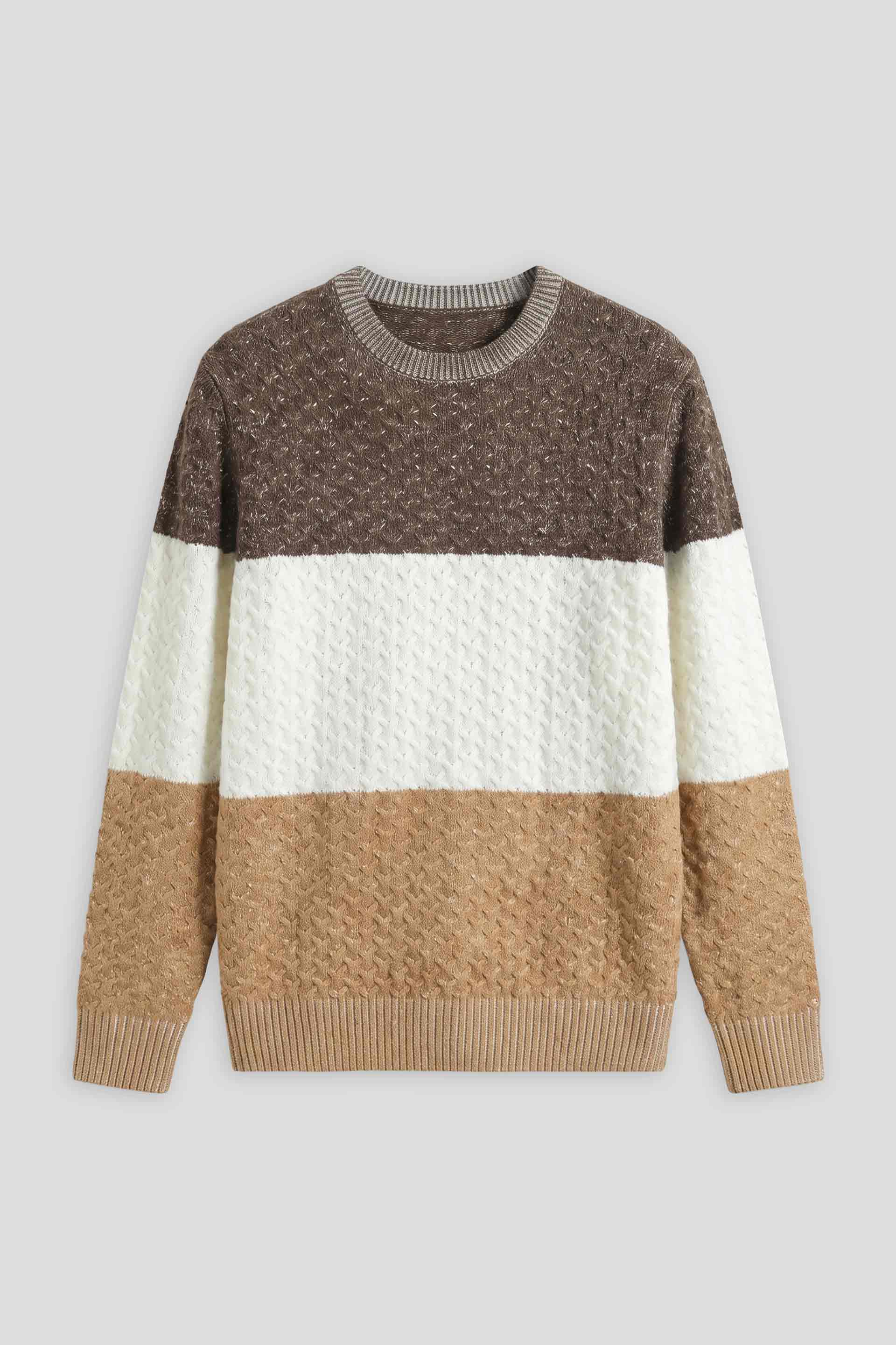 Maglia girocollo colorblock|Colore:Moro