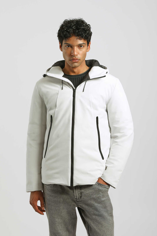 Giubbotto imbottito con cappuccio|Colore:Bianco