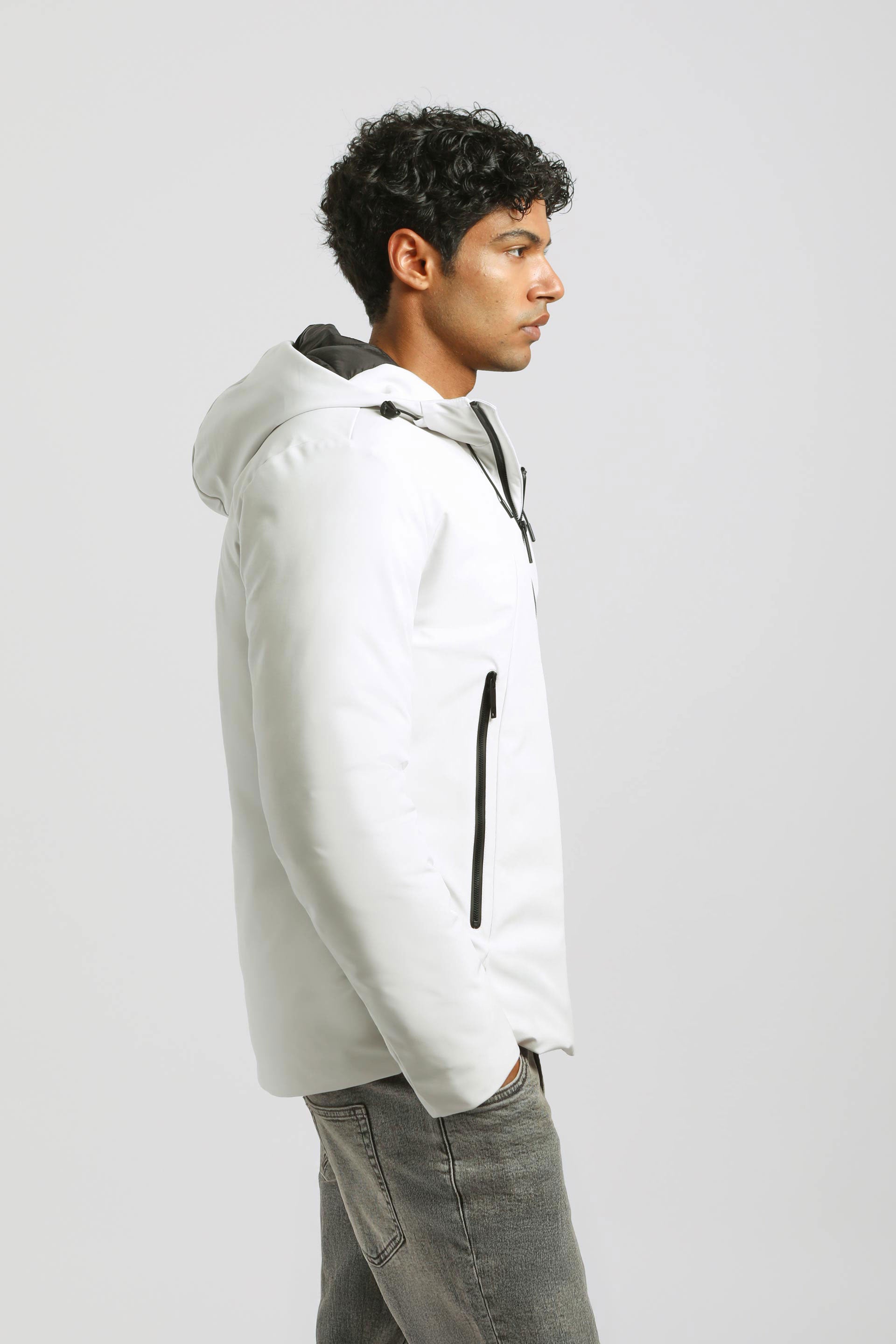 Giubbotto imbottito con cappuccio|Colore:Bianco