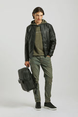 Giubbotto biker effetto pelle|Colore:Nero