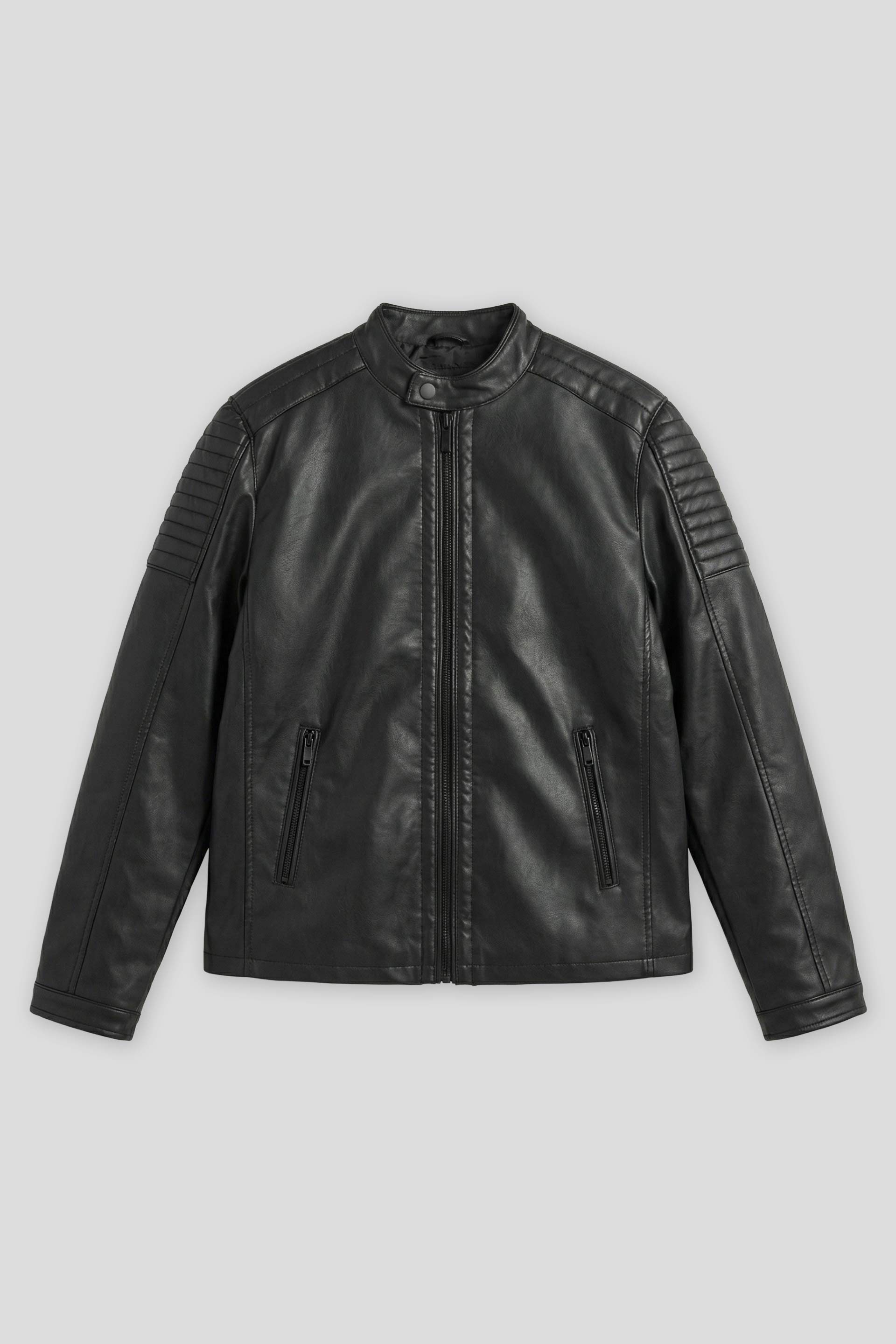 Giubbotto biker effetto pelle|Colore:Nero