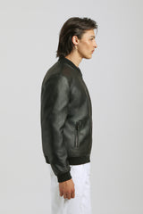 Giubbotto bomber effetto pelle|Colore:Nero