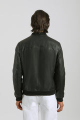 Giubbotto bomber effetto pelle|Colore:Nero