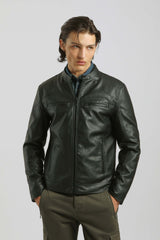 Giubbotto biker effetto pelle|Colore:Nero