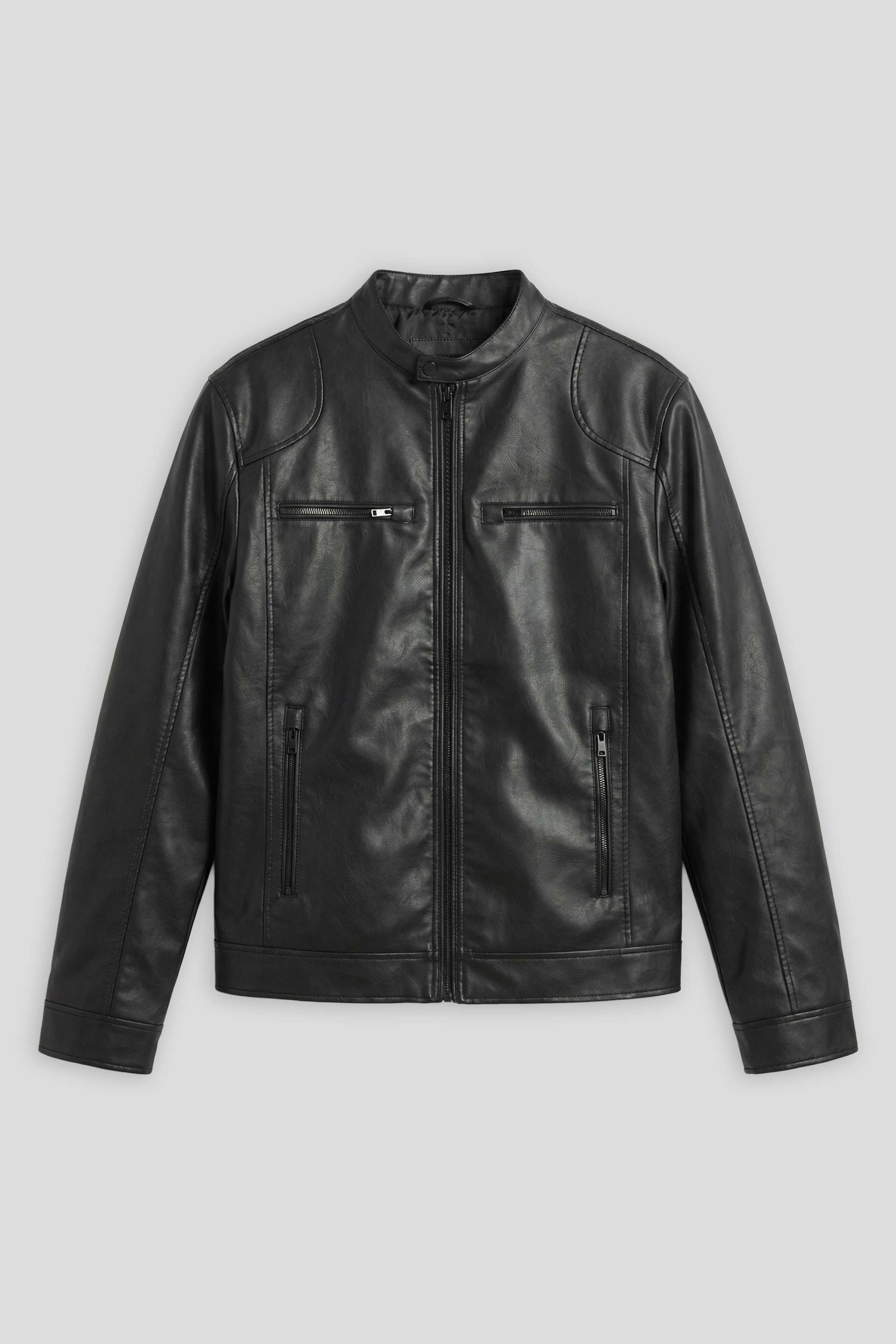Giubbotto biker effetto pelle|Colore:Nero