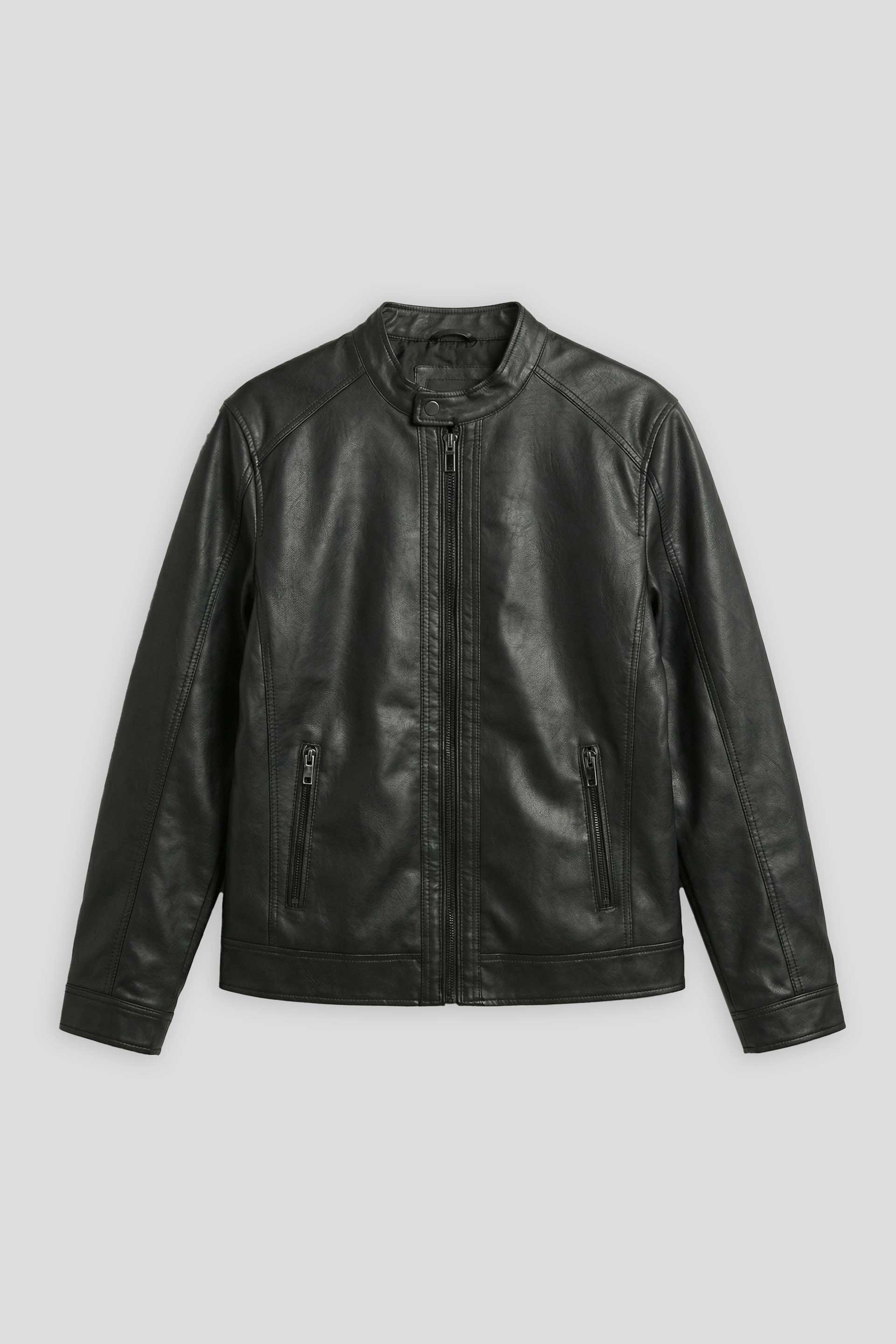 Giubbotto biker effetto pelle|Colore:Nero