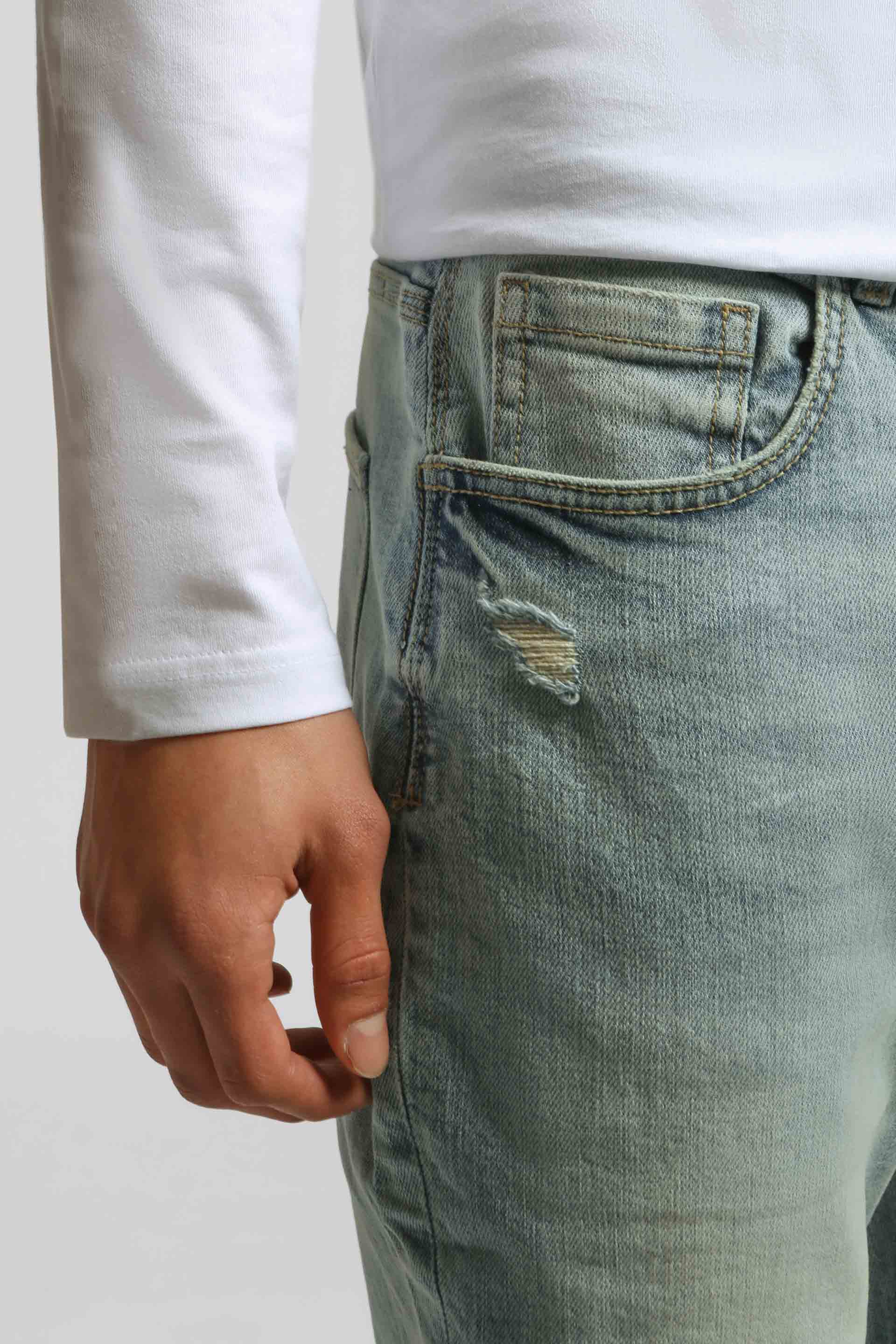 Jeans skinny fit con strappi|Colore:Jeans