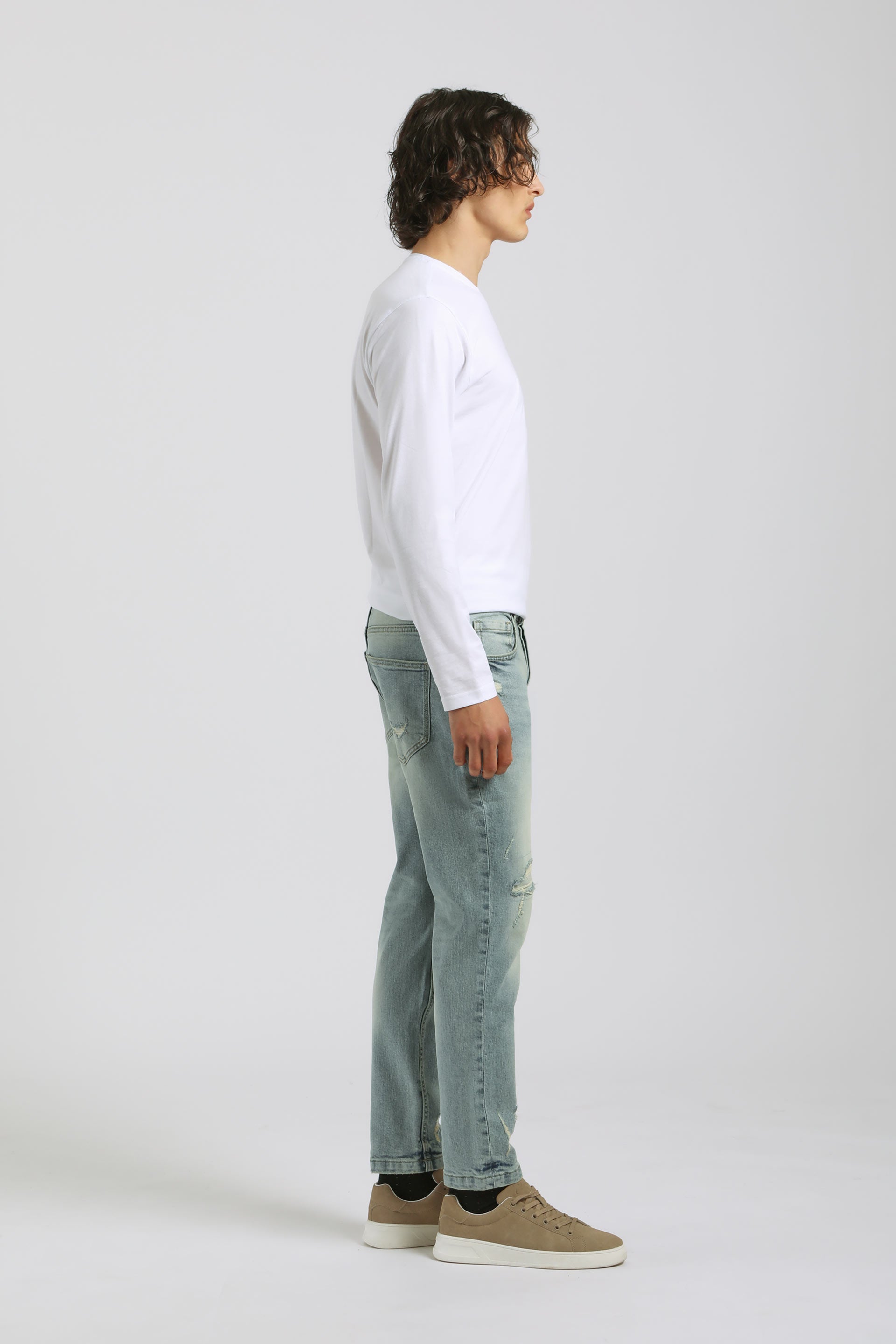 Jeans skinny fit con strappi|Colore:Jeans