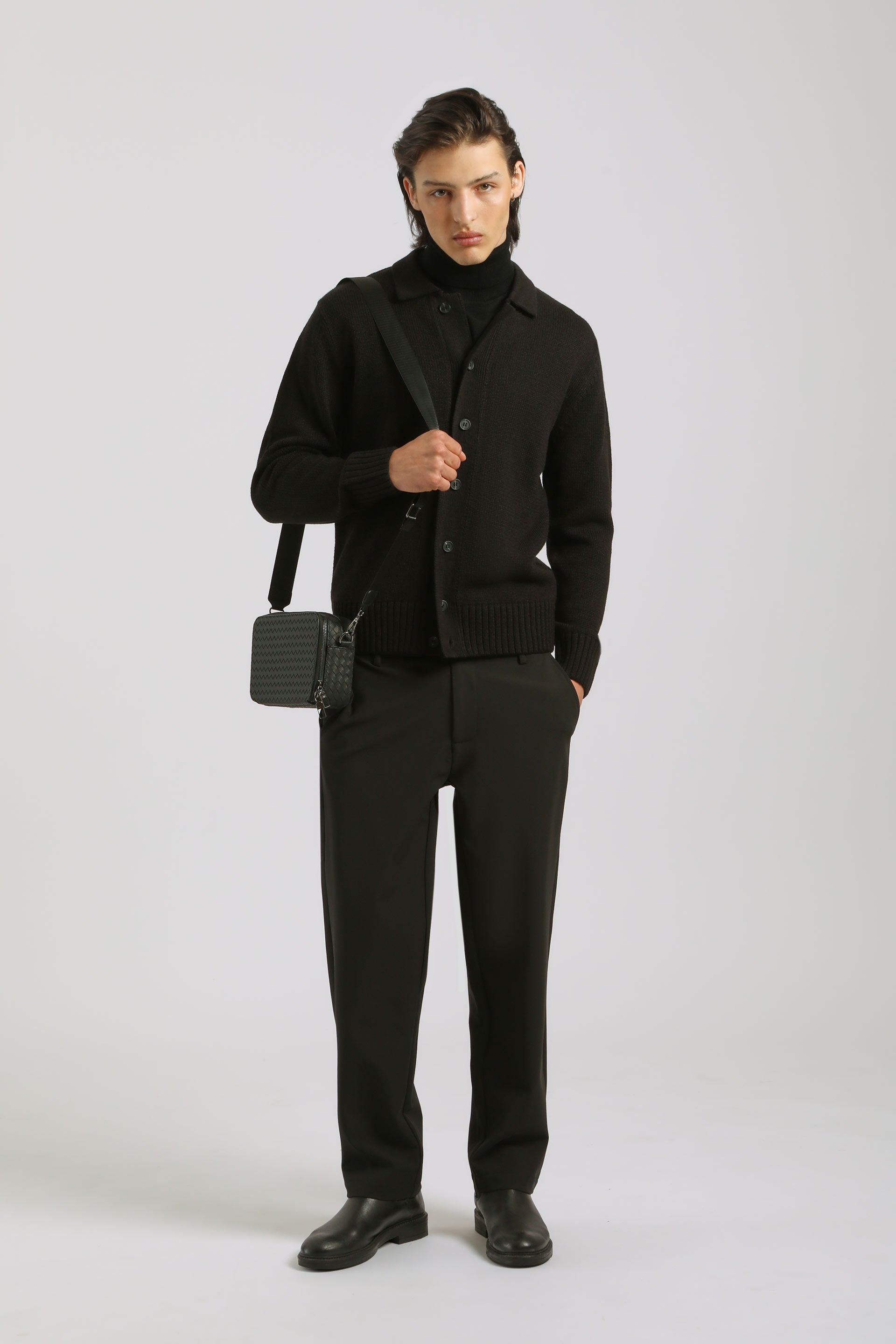 Cardigan con bottoni|Colore:Nero