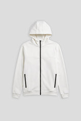 Felpa zip con cappuccio|Colore:Off white
