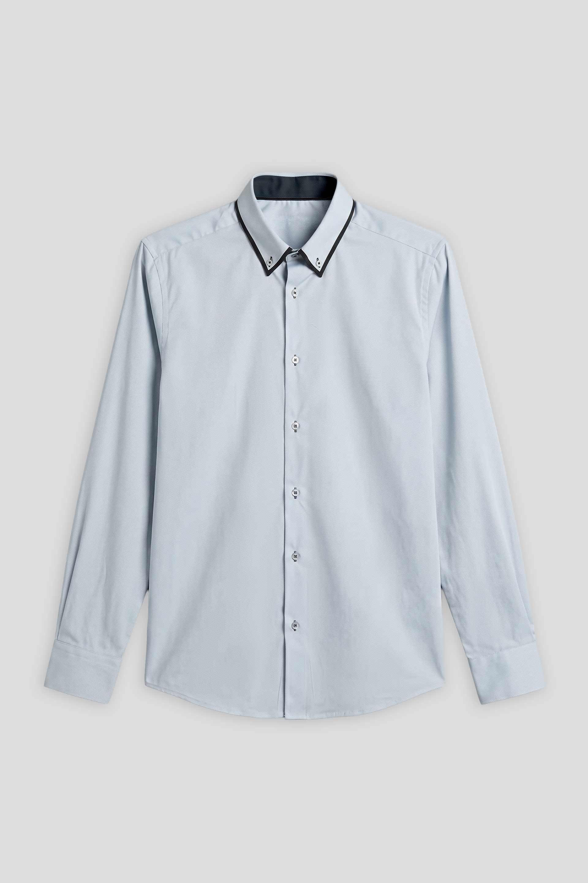 Camicia microfantasia in cotone|Colore:Blue