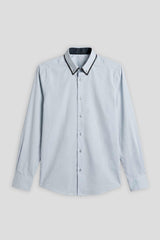 Camicia microfantasia in cotone|Colore:Blue