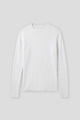 Maglia girocollo a coste|Colore:Bianco