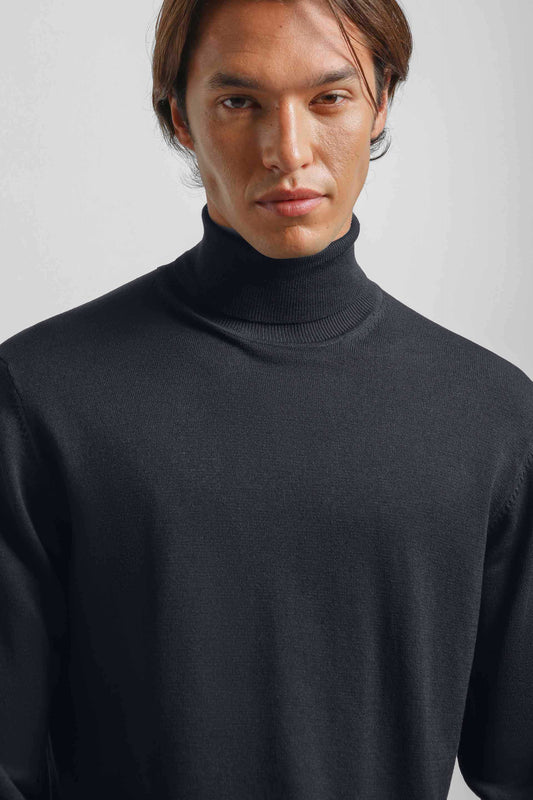 Maglia collo alto in misto viscosa|Colore:Blue