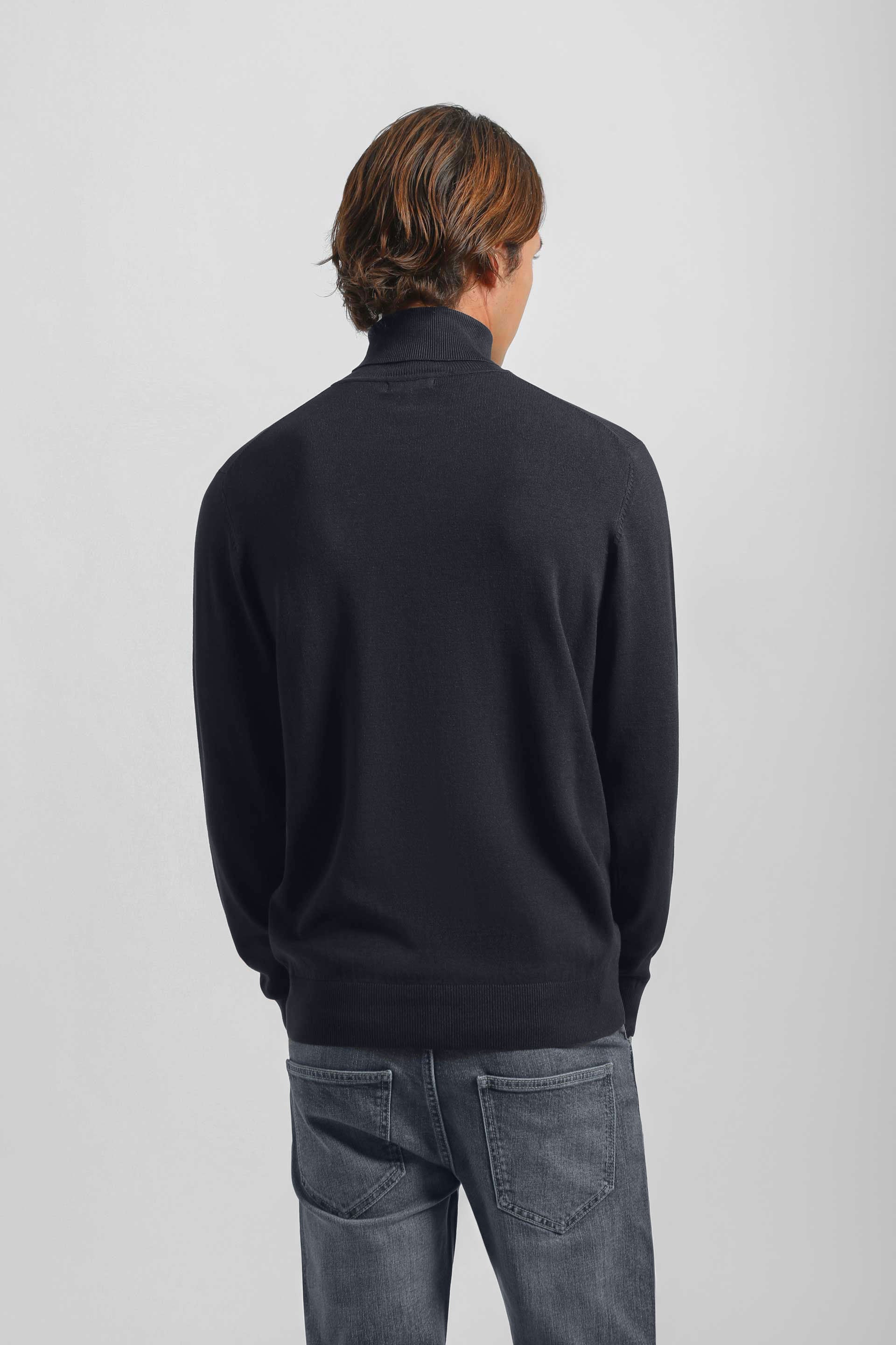 Maglia collo alto in misto viscosa|Colore:Blue