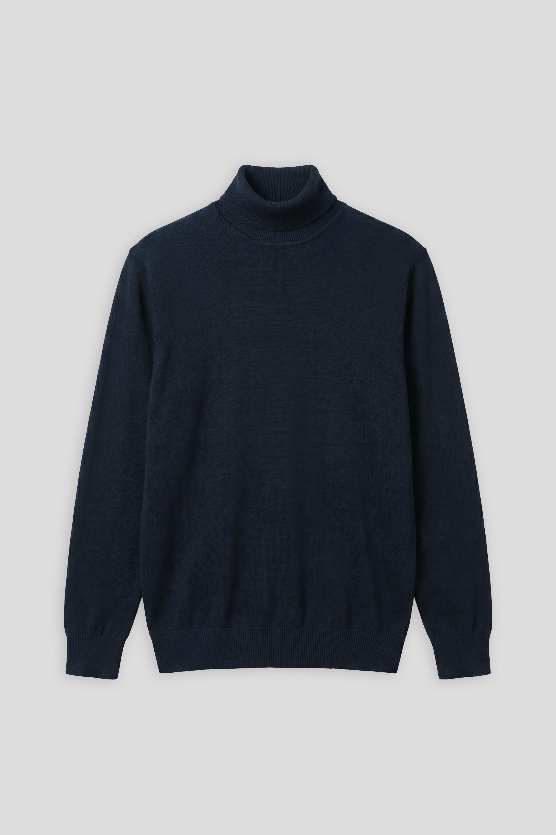 Maglia collo alto in misto viscosa|Colore:Blue