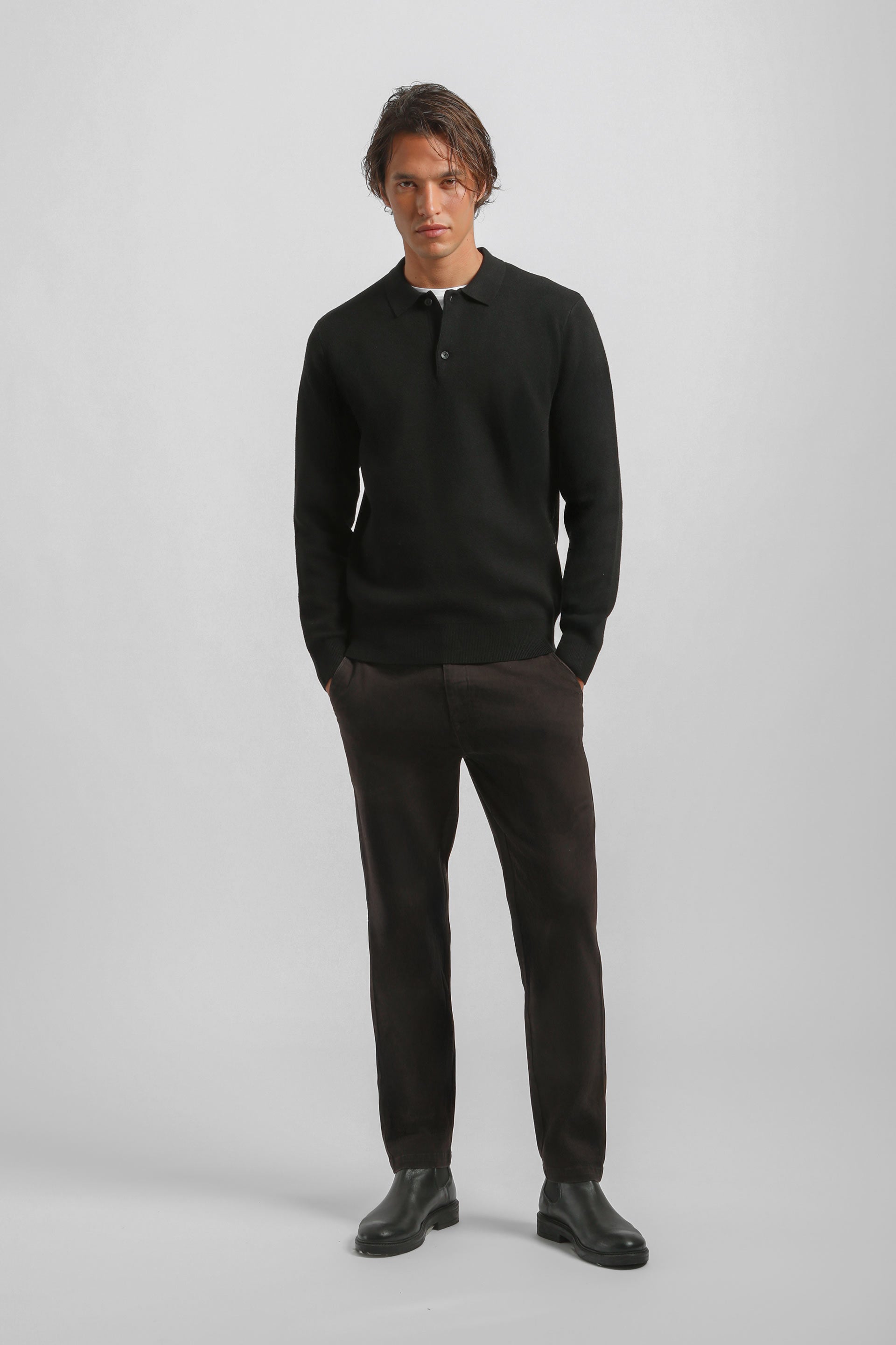 Pantaloni chino in cotone|Colore:Moro