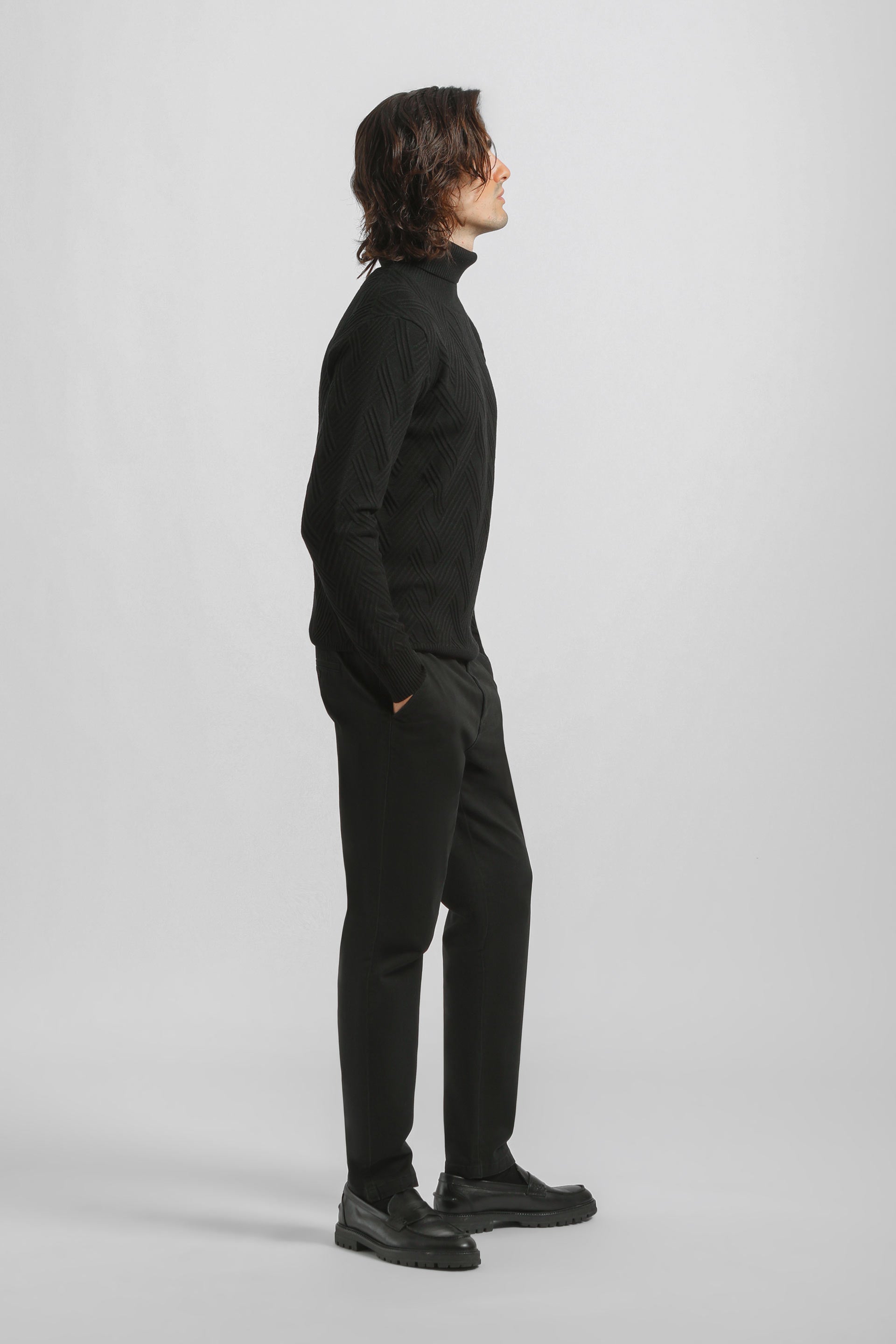Pantaloni chino in cotone|Colore:Nero