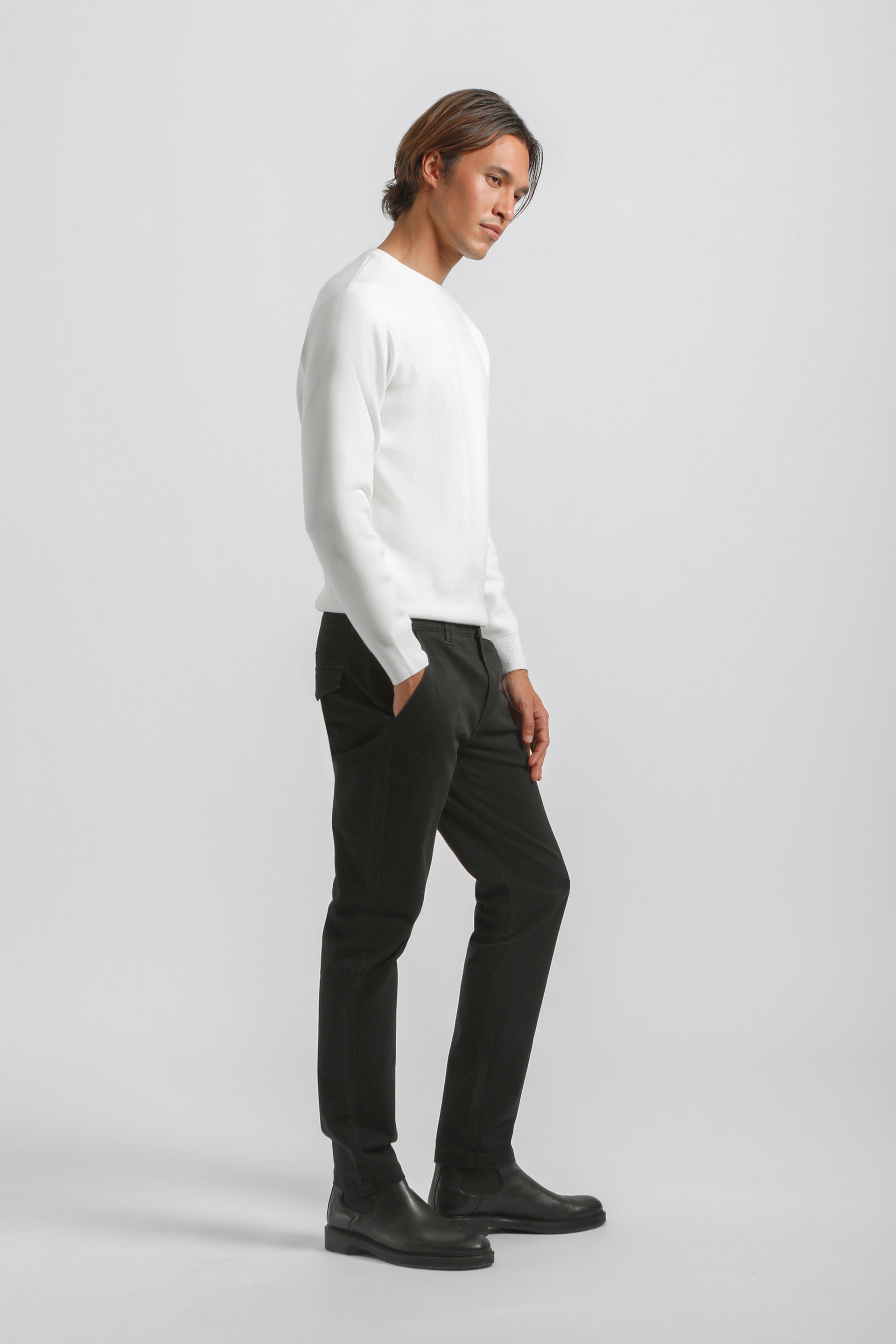 Pantaloni chino in cotone|Colore:Nero