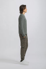 Pantaloni cargo con elastico alle caviglie|Colore:Militare