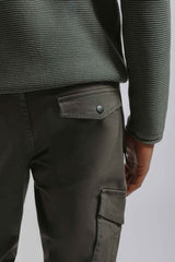 Pantaloni cargo con elastico alle caviglie|Colore:Militare