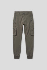 Pantaloni cargo con elastico alle caviglie|Colore:Militare