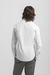 Camicia tinta unita in cotone|Colore:Bianco