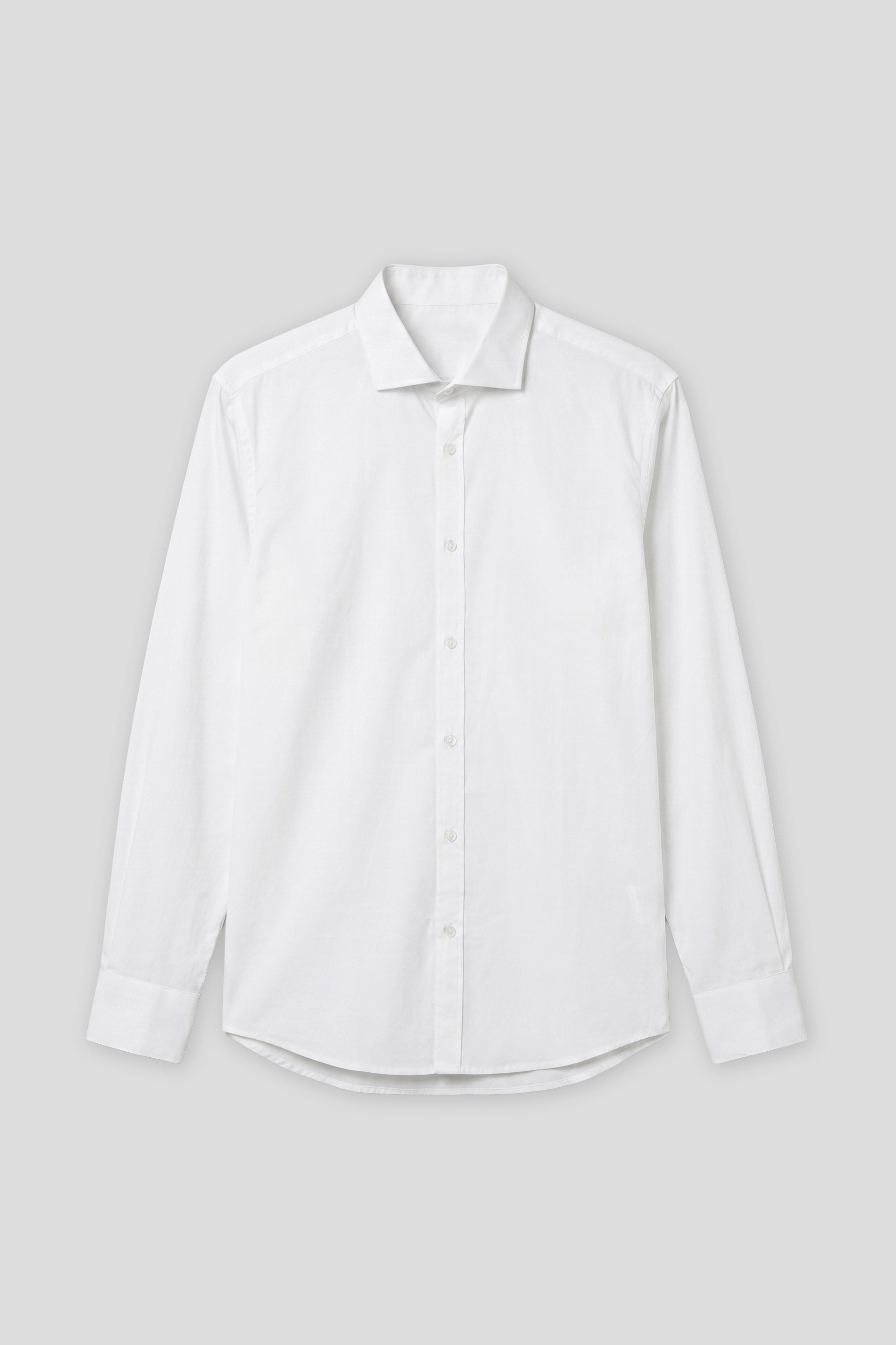 Camicia tinta unita in cotone|Colore:Bianco