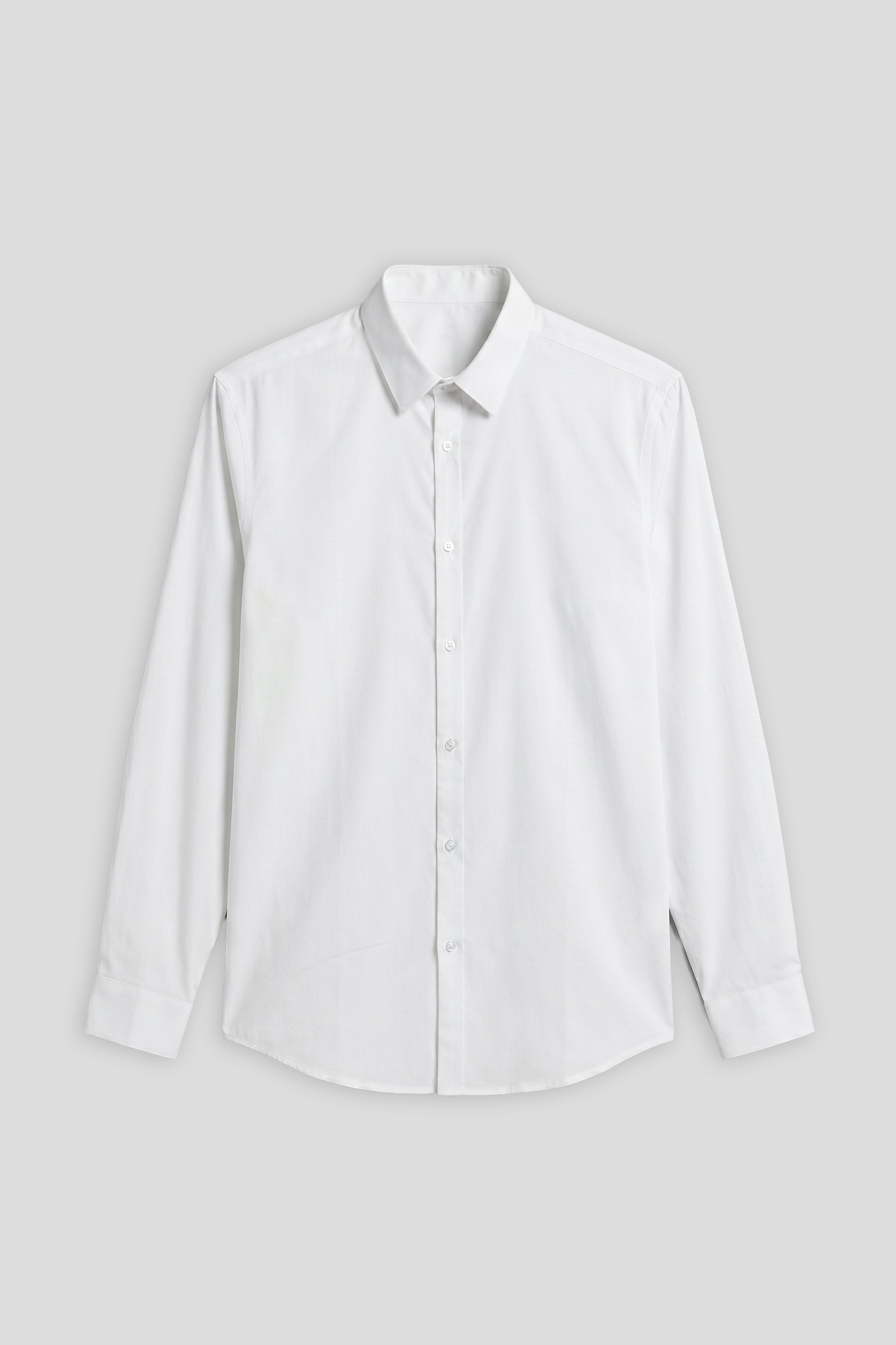 Camicia tinta unita in tessuto elastico|Colore:Bianco