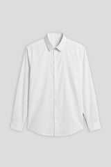 Camicia tinta unita in tessuto elastico|Colore:Bianco