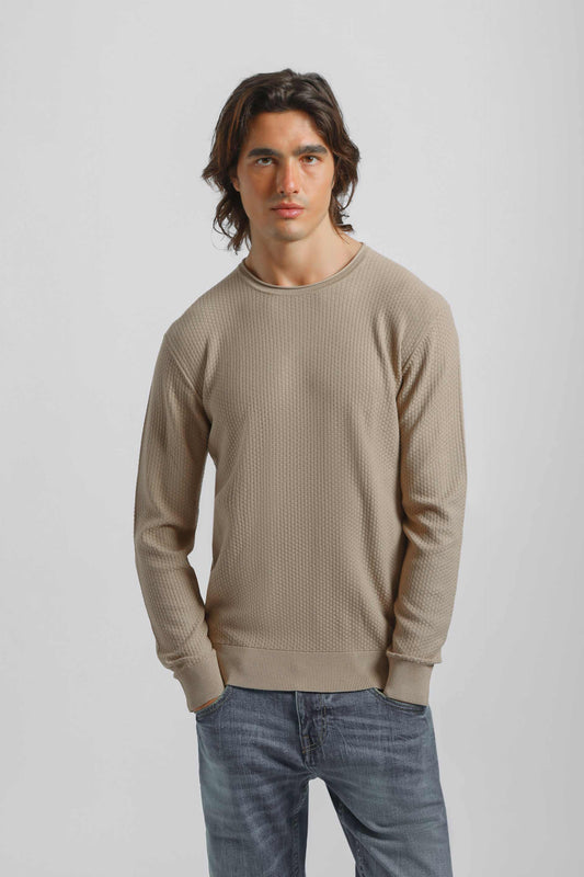 Maglia girocollo in viscosa|Colore:Beige