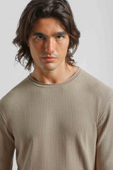 Maglia girocollo in viscosa|Colore:Beige