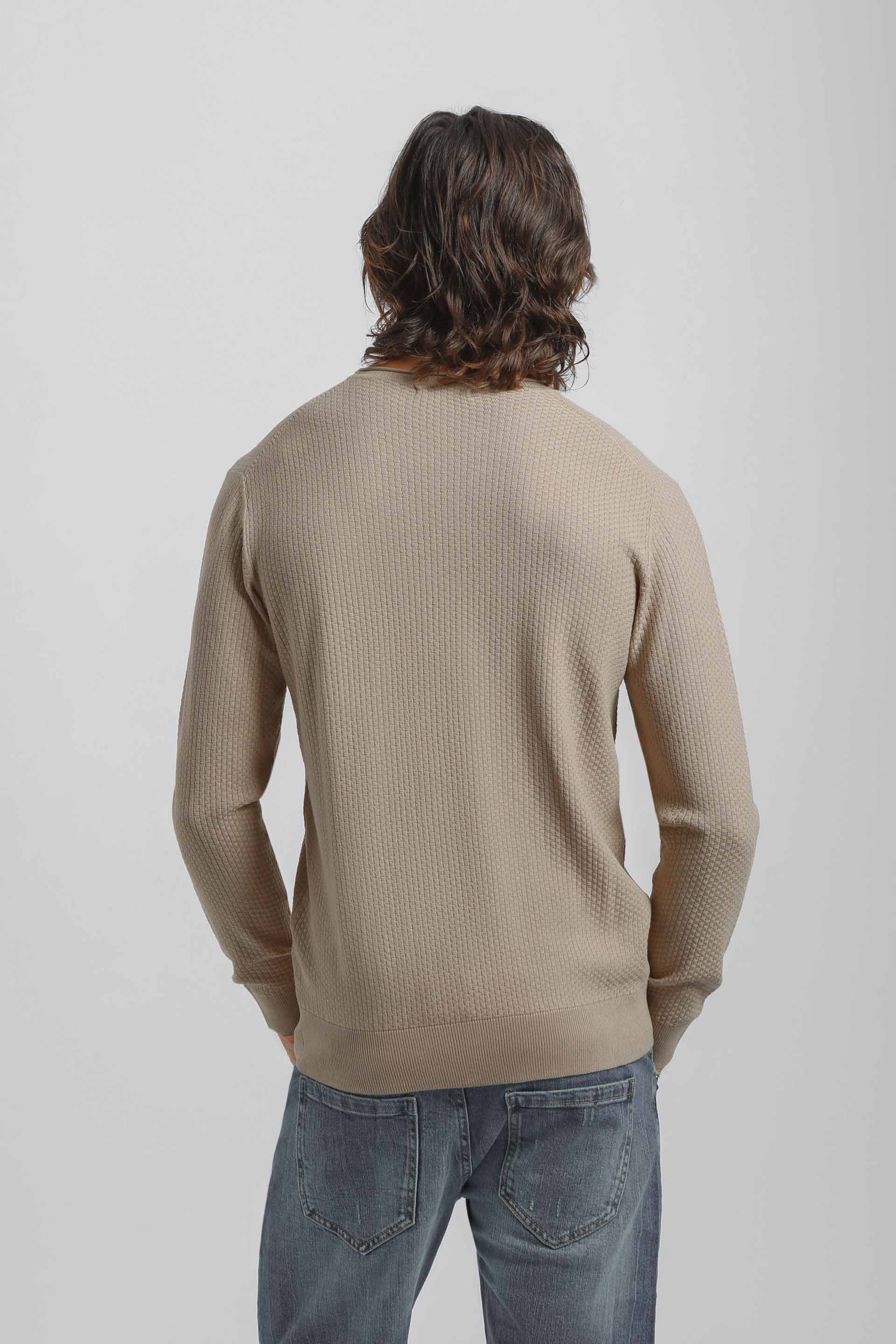 Maglia girocollo in viscosa|Colore:Beige