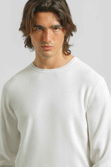 Maglia girocollo strutturata|Colore:Off white